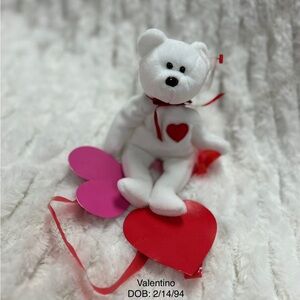 TY dolls so many check them out White Teddy Bear with Red Heart